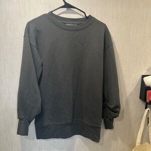 Zella Athletic Sweatshirt Ruched Sleeve Grey Sweater